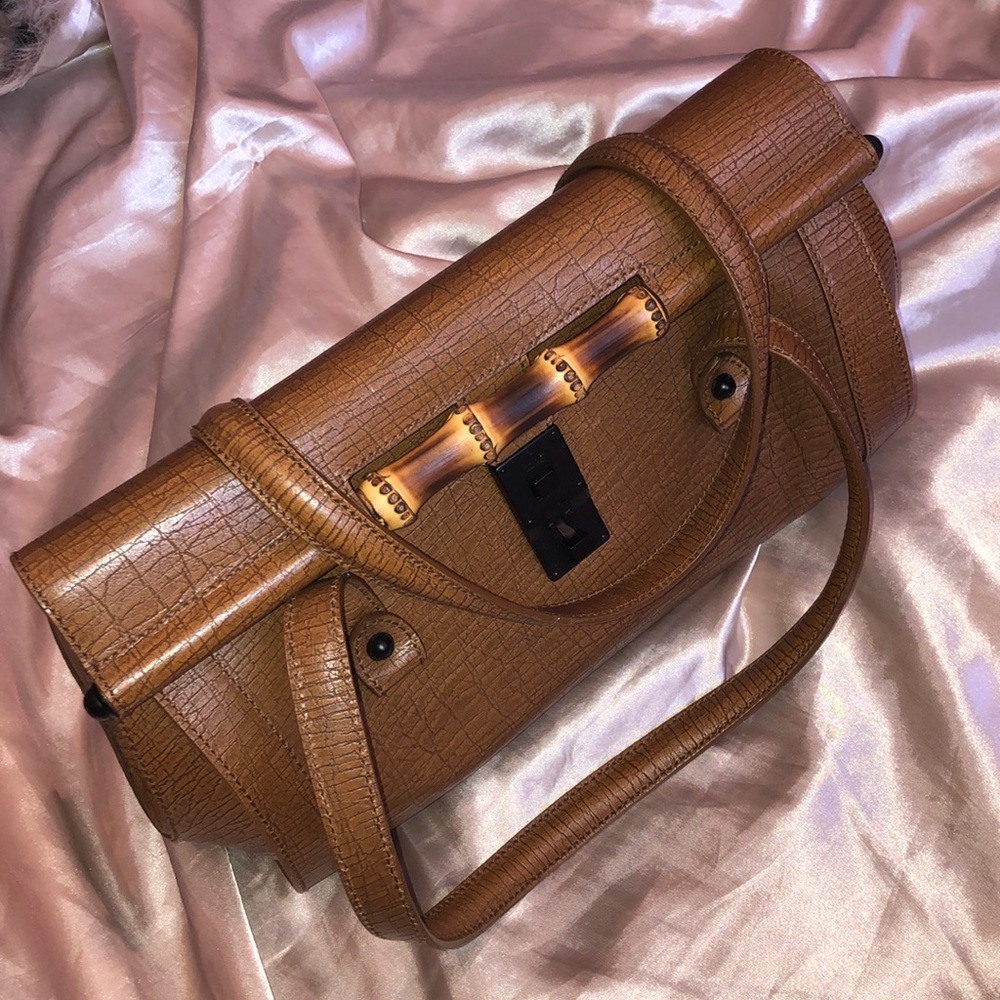Gucci Leather Bamboo Bullet Bag